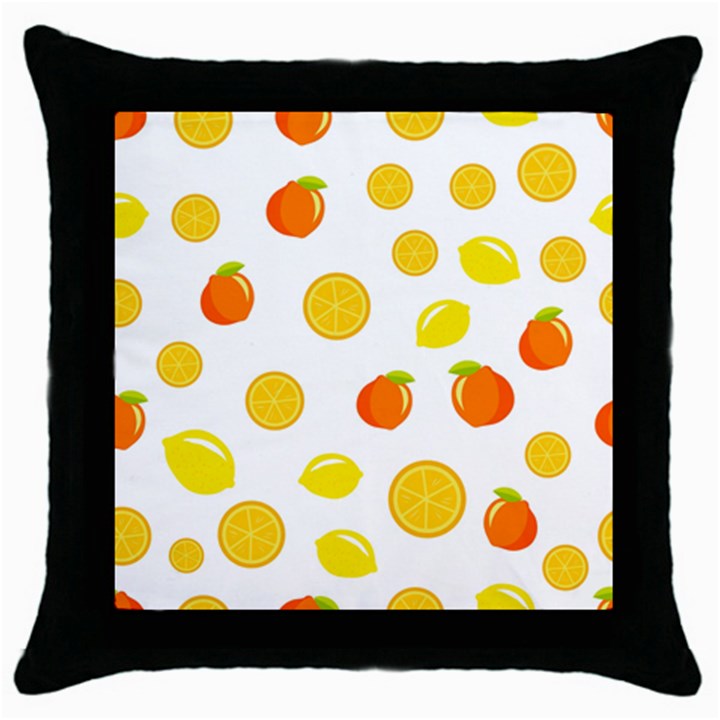 Fruits,orange Throw Pillow Case (Black)