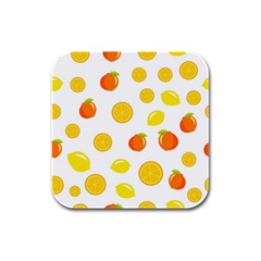 Fruits,orange Rubber Square Coaster (4 Pack)