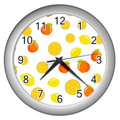 Fruits,orange Wall Clock (silver) by nateshop