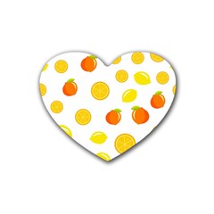 Fruits,orange Rubber Heart Coaster (4 Pack) by nateshop