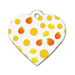 Fruits,orange Dog Tag Heart (one Side) by nateshop