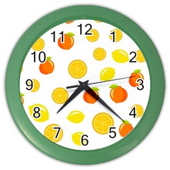 Fruits,orange Color Wall Clock by nateshop