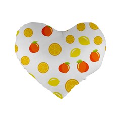 Fruits,orange Standard 16  Premium Heart Shape Cushions by nateshop