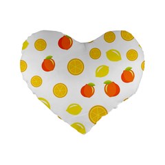 Fruits,orange Standard 16  Premium Flano Heart Shape Cushions by nateshop