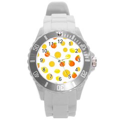 Fruits,orange Round Plastic Sport Watch (l) by nateshop