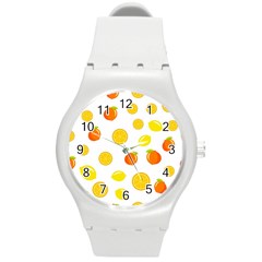 Fruits,orange Round Plastic Sport Watch (m) by nateshop