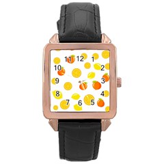 Fruits,orange Rose Gold Leather Watch  by nateshop