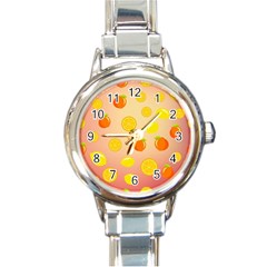 Fruits-gradient,orange Round Italian Charm Watch by nateshop