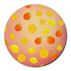 Fruits-gradient,orange Round Mousepads by nateshop