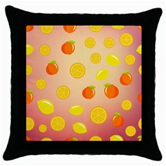 Fruits-gradient,orange Throw Pillow Case (black) by nateshop