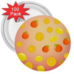 Fruits-gradient,orange 3  Buttons (100 Pack)  by nateshop