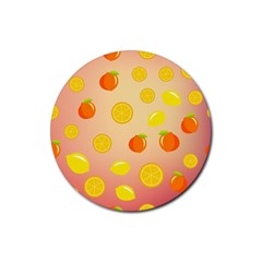 Fruits-gradient,orange Rubber Round Coaster (4 Pack) by nateshop