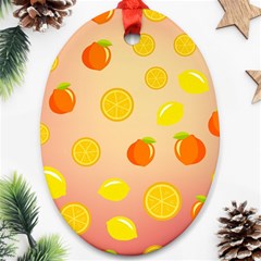 Fruits-gradient,orange Oval Ornament (two Sides) by nateshop