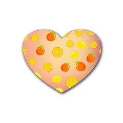 Fruits-gradient,orange Rubber Heart Coaster (4 Pack) by nateshop