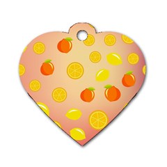 Fruits-gradient,orange Dog Tag Heart (one Side) by nateshop