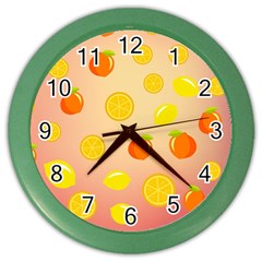 Fruits-gradient,orange Color Wall Clock by nateshop