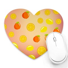 Fruits-gradient,orange Heart Mousepads by nateshop