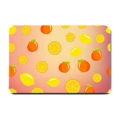 Fruits-gradient,orange Small Doormat  by nateshop