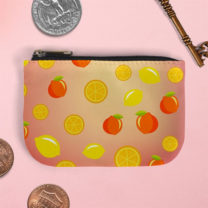 Fruits-gradient,orange Mini Coin Purse