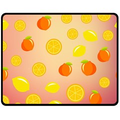 Fruits-gradient,orange Fleece Blanket (medium)  by nateshop