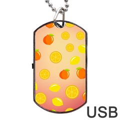 Fruits-gradient,orange Dog Tag Usb Flash (one Side) by nateshop