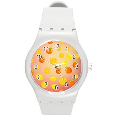 Fruits-gradient,orange Round Plastic Sport Watch (m) by nateshop