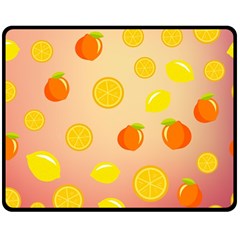 Fruits-gradient,orange Double Sided Fleece Blanket (medium)  by nateshop