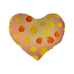 Fruits-gradient,orange Standard 16  Premium Flano Heart Shape Cushions Front