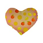 Fruits-gradient,orange Standard 16  Premium Flano Heart Shape Cushions Back