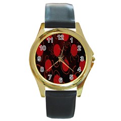 Circles-1 Round Gold Metal Watch by nateshop