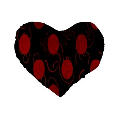 Circles-1 Standard 16  Premium Flano Heart Shape Cushions by nateshop