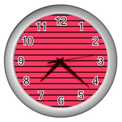 Colors,lines Wall Clock (silver) by nateshop