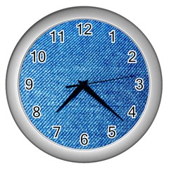 Denim Wall Clock (silver) by nateshop