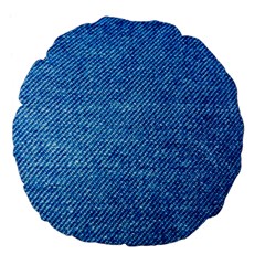 Denim Large 18  Premium Flano Round Cushions