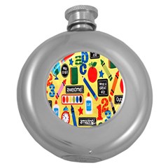 Fabric 1 Round Hip Flask (5 Oz) by nateshop