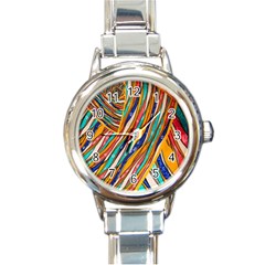 Fabric-2 Round Italian Charm Watch by nateshop