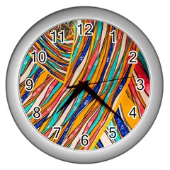 Fabric-2 Wall Clock (silver) by nateshop