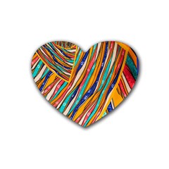 Fabric-2 Rubber Heart Coaster (4 Pack) by nateshop