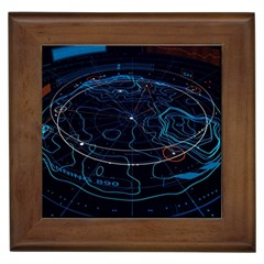 Earth Map Futuristic Globe Framed Tile by danenraven