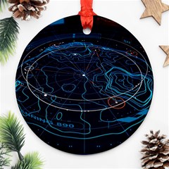 Earth Map Futuristic Globe Ornament (round) by danenraven