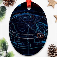 Earth Map Futuristic Globe Ornament (oval) by danenraven