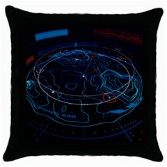 Earth Map Futuristic Globe Throw Pillow Case (black) by danenraven