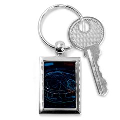 Earth Map Futuristic Globe Key Chain (rectangle) by danenraven