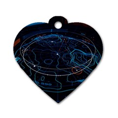 Earth Map Futuristic Globe Dog Tag Heart (one Side) by danenraven