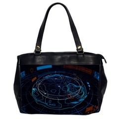 Earth Map Futuristic Globe Oversize Office Handbag (2 Sides) by danenraven