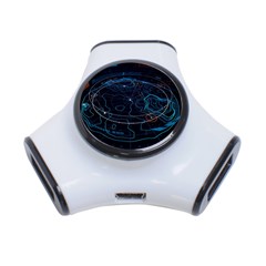 Earth Map Futuristic Globe 3-port Usb Hub by danenraven