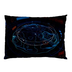 Earth Map Futuristic Globe Pillow Case (two Sides) by danenraven