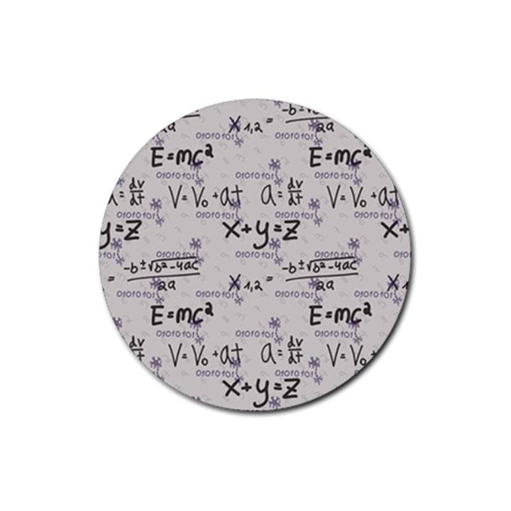 Pattern Wallpaper Math Formula Albert Einstein Rubber Coaster (Round)