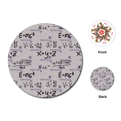 Pattern Wallpaper Math Formula Albert Einstein Playing Cards Single Design (round)