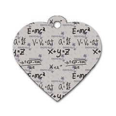 Pattern Wallpaper Math Formula Albert Einstein Dog Tag Heart (one Side) by danenraven